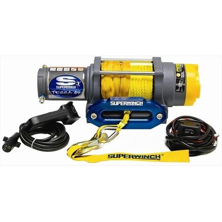 Superwinch Superwinch 1145230 Terra 45 4500lbs-2046kg single line pull with hawse; handlebar mnt toggle; handheld remote; and synthetic rope 1145230